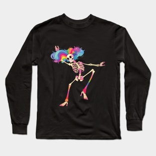 Dancing Skeleton Rainbow Long Sleeve T-Shirt